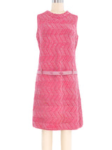 1960s Metallic Berry Knit Shift Dress Dress arcadeshops.com