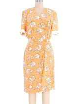 Escada Silk Creamsicle Floral Dress Dress arcadeshops.com