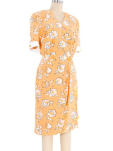 Escada Silk Creamsicle Floral Dress Dress arcadeshops.com