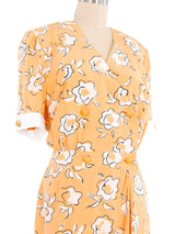 Escada Silk Creamsicle Floral Dress Dress arcadeshops.com