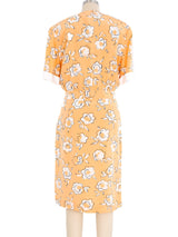 Escada Silk Creamsicle Floral Dress Dress arcadeshops.com