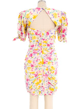 Emanuel Ungaro Floral Printed Ruched Mini Dress Dress arcadeshops.com