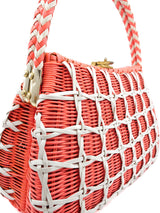 Coral Wicker Woven Basket Bag Accessory arcadeshops.com