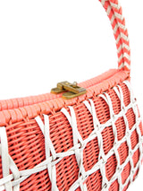 Coral Wicker Woven Basket Bag Accessory arcadeshops.com