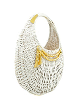 White Wicker Basket Bag Accessory arcadeshops.com
