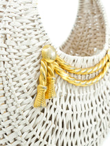 White Wicker Basket Bag Accessory arcadeshops.com