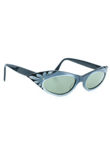 Metallic Silver Carved Cateye Sunglasses Accessory arcadeshops.com