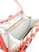 Coral Wicker Woven Basket Bag Accessory arcadeshops.com