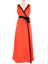 1960's Mollie Parnis Red Tank Gown Dress arcadeshops.com