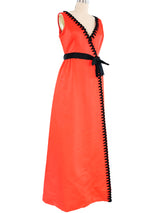 1960's Mollie Parnis Red Tank Gown Dress arcadeshops.com