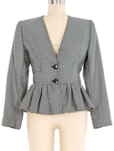 Valentino Houndstooth Peplum Jacket Jacket arcadeshops.com