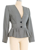 Valentino Houndstooth Peplum Jacket Jacket arcadeshops.com