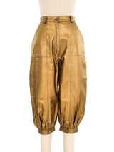 Metallic Leather Cropped Pants Bottom arcadeshops.com