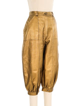 Metallic Leather Cropped Pants Bottom arcadeshops.com