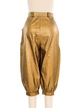 Metallic Leather Cropped Pants Bottom arcadeshops.com