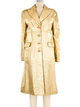 Moschino Cheap and Chic Gold Leather Jacket Jacket arcadeshops.com