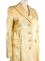 Moschino Cheap and Chic Gold Leather Jacket Jacket arcadeshops.com