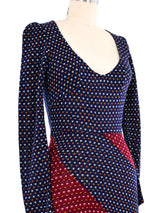 1970's Patchwork Knit Dress Dress arcadeshops.com