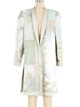 Jeanne Marc Ice Blue Patchwork Satin Jacket Jacket arcadeshops.com
