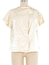 Yohji Yamamoto Top Stitched Satin Top Top arcadeshops.com