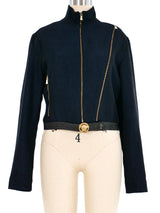 Versace Jeans Couture Cropped Glitter Jacket Jacket arcadeshops.com