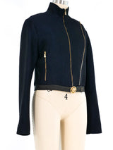 Versace Jeans Couture Cropped Glitter Jacket Jacket arcadeshops.com