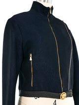 Versace Jeans Couture Cropped Glitter Jacket Jacket arcadeshops.com