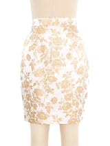 Yves Saint Laurent Metallic Floral Skirt Suit Suit arcadeshops.com