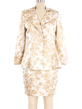 Yves Saint Laurent Metallic Floral Skirt Suit Suit arcadeshops.com