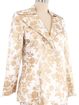 Yves Saint Laurent Metallic Floral Skirt Suit Suit arcadeshops.com