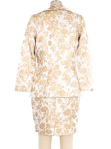 Yves Saint Laurent Metallic Floral Skirt Suit Suit arcadeshops.com