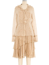 Escada Printed Silk Three Piece Ensemble Suit arcadeshops.com