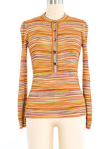 Missoni Striped Knit Henley Top Top arcadeshops.com