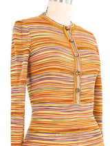 Missoni Striped Knit Henley Top Top arcadeshops.com