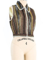 Missoni Metallic Knit Zip Front Vest Top arcadeshops.com