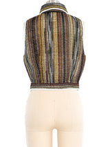 Missoni Metallic Knit Zip Front Vest Top arcadeshops.com