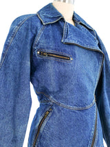 1990's Alaia Denim Motorcycle Jacket Jacket arcadeshops.com