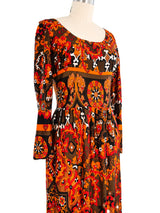 Ian Peters Earth Tone Printed Maxi Dress Dress arcadeshops.com