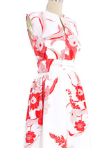 Floral Printed Hawaiian Gown Dress arcadeshops.com