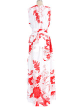 Floral Printed Hawaiian Gown Dress arcadeshops.com