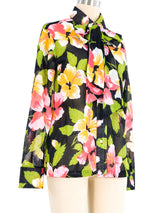 1970s Tropical Mesh Blouse Top arcadeshops.com