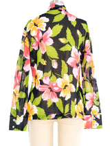 1970s Tropical Mesh Blouse Top arcadeshops.com
