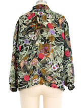 Chiffon Butterfly Print Blouse Top arcadeshops.com