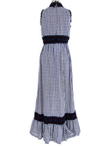 Gingham Lace Accent Maxi Dress Dress arcadeshops.com