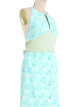 Courreges Blue Swirl Halter Gown Dress arcadeshops.com