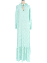 Mary McFadden Blue Dimensional Pleated Dress Dress arcadeshops.com