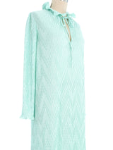 Mary McFadden Blue Dimensional Pleated Dress Dress arcadeshops.com