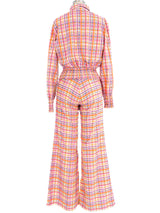 Plaid Seersucker Pantsuit Ensemble Suit arcadeshops.com