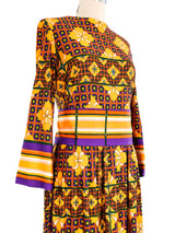 1970s Geometric Maxi Dress Dress arcadeshops.com