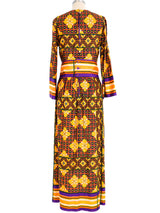 1970s Geometric Maxi Dress Dress arcadeshops.com